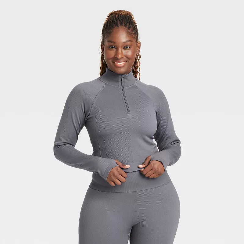 Women's Seamless 1/2 Zip Pullover Jacket - All In Motion™ Red M | Target