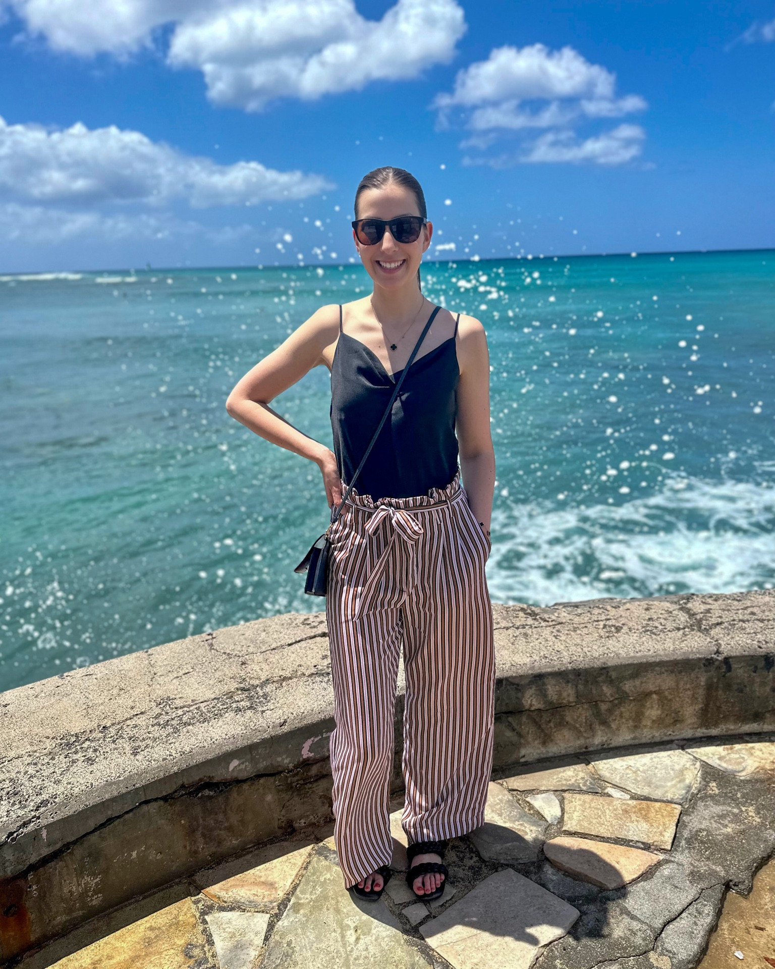 Paired this cowl neck tank with striped wide leg pants for a super comfy vacay outfit! I got these wide leg pants a few years ago, so no longer available, but I’ve provided similar options. 🖤

Follow @jenniferxherron for more inspiration ✨

#LTKunder50 #LTKunder100 #LTKFind