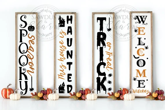 Halloween porch sign / Halloween Sign / porch sign / framed | Etsy | Etsy (US)