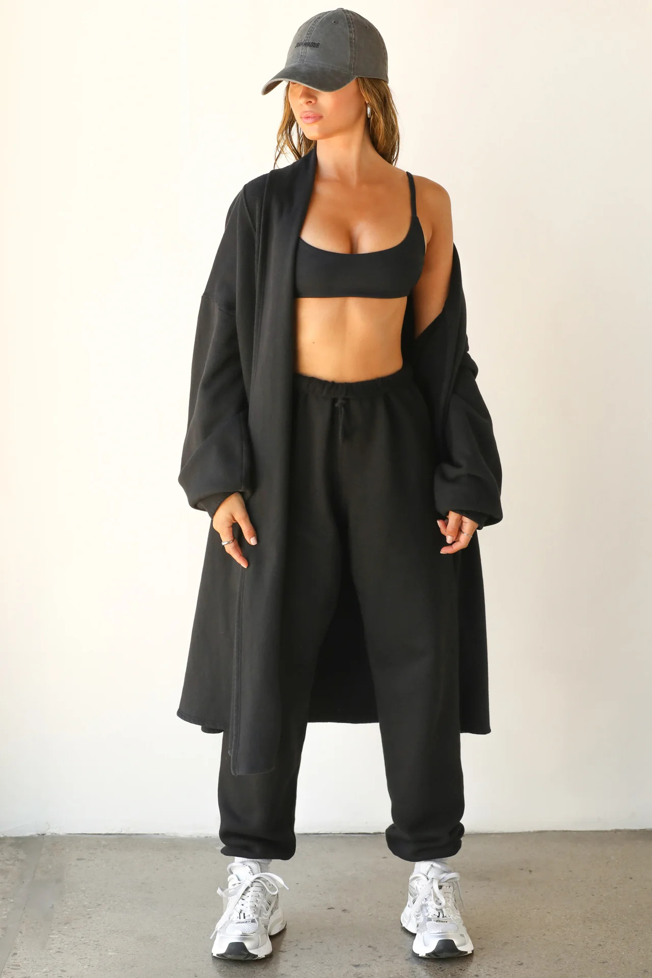 Oversized Cardigan - Black French Terry | Joah Brown