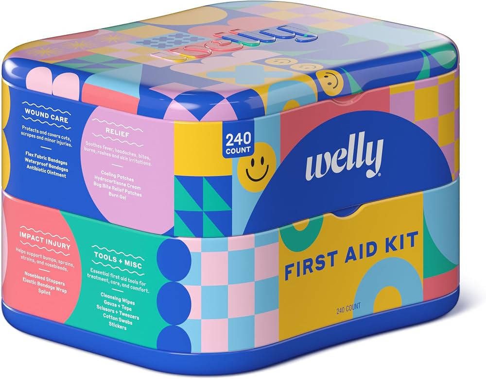 Welly Comprehensive First Aid Kit - FSA Eligible - Adhesive Bandages, Tape and Non-Stick Pads, Bu... | Amazon (US)