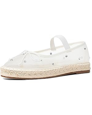 AMINUGAL Raffia Ballet Flats Shoes for Women Dressy Comfortable Woven Straw Women's Flat with Ela... | Amazon (US)