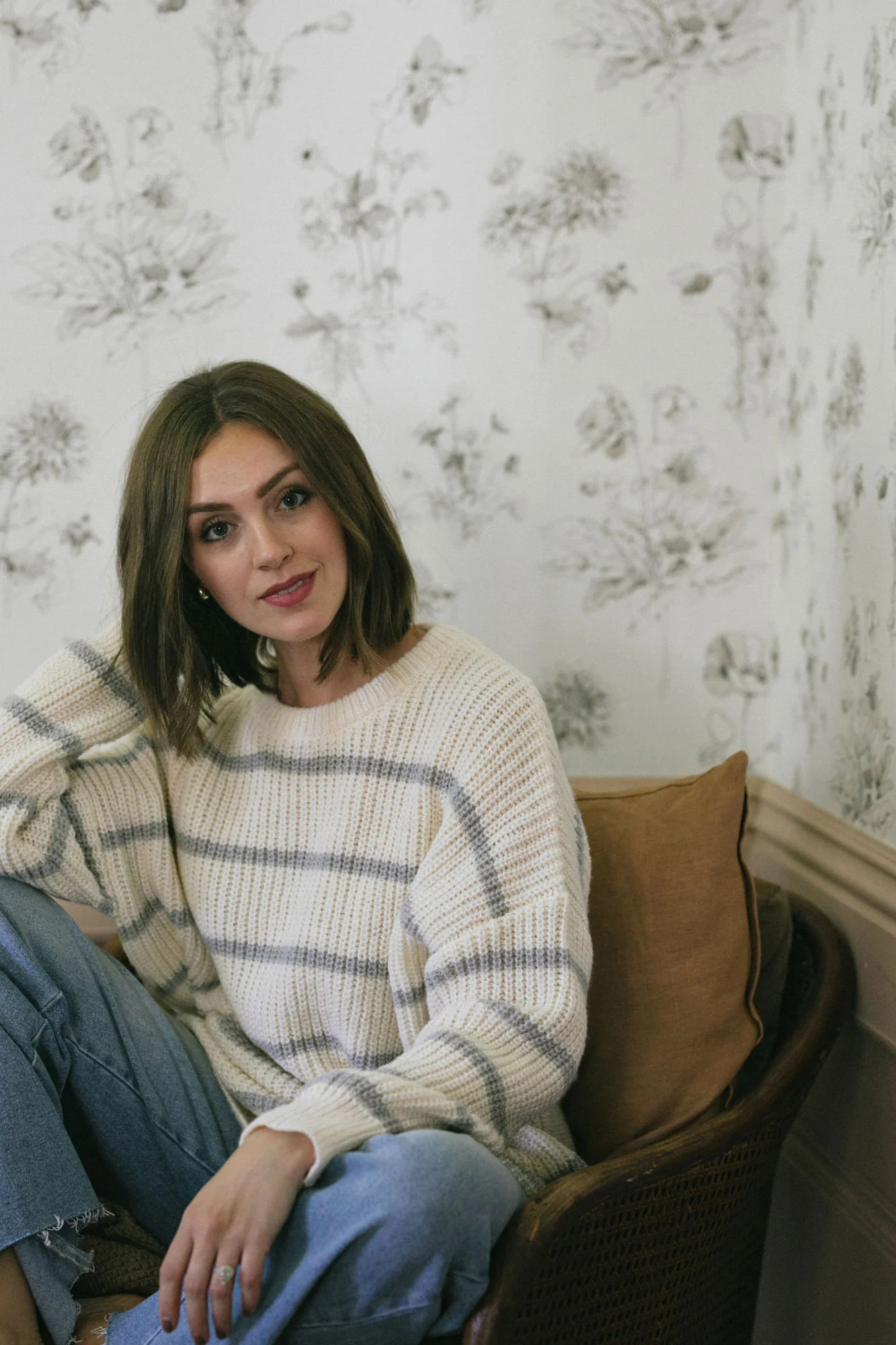 Phoebe Striped Knit Sweater | Morning Lavender