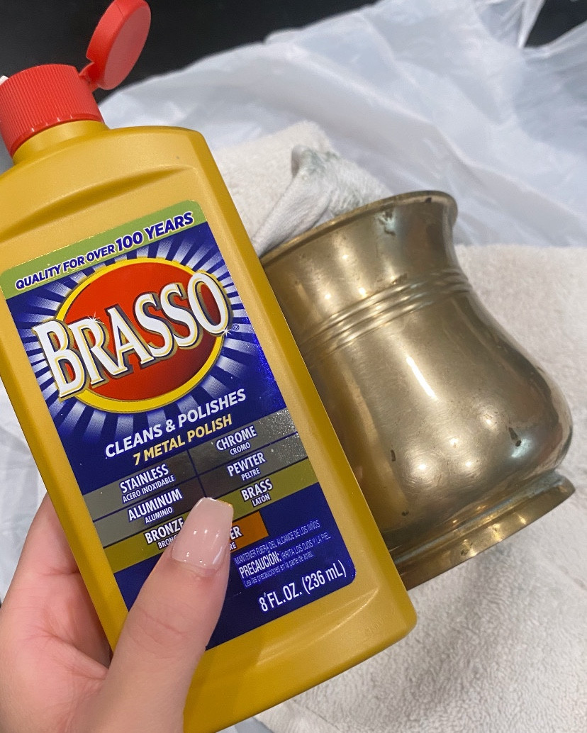 Snagged this little brass vase at an estate sale for $5 and brought her back to life with Brasso. Swipe to see the before pictures. I had been looking for a new vase for my makeup brushes and this was perfect. 

#LTKHome
