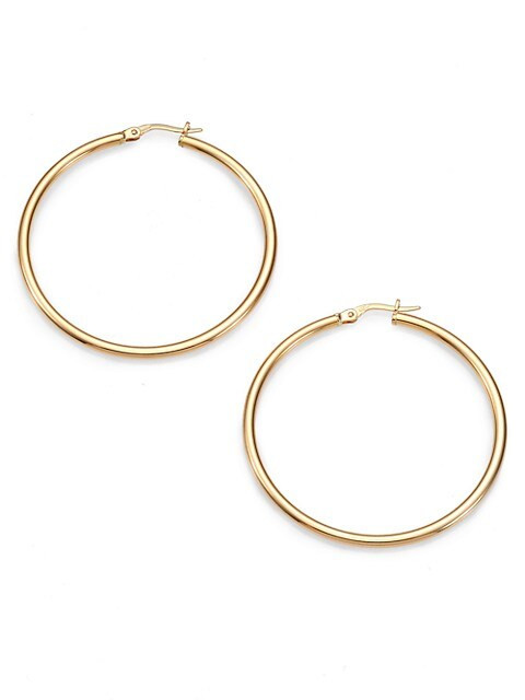 18K Yellow Gold Hoop Earrings/1.75" | Saks Fifth Avenue