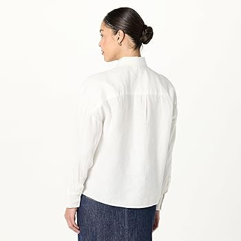 The Drop Women's Avila Classic Linen Button Down | Amazon (US)