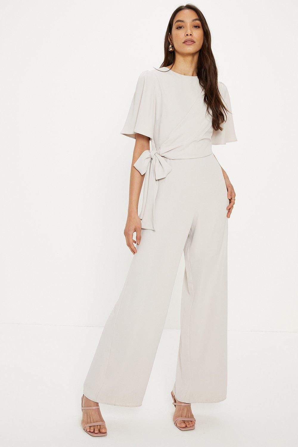 Premium Crepe Drape Tie Front Jumpsuit | Debenhams UK