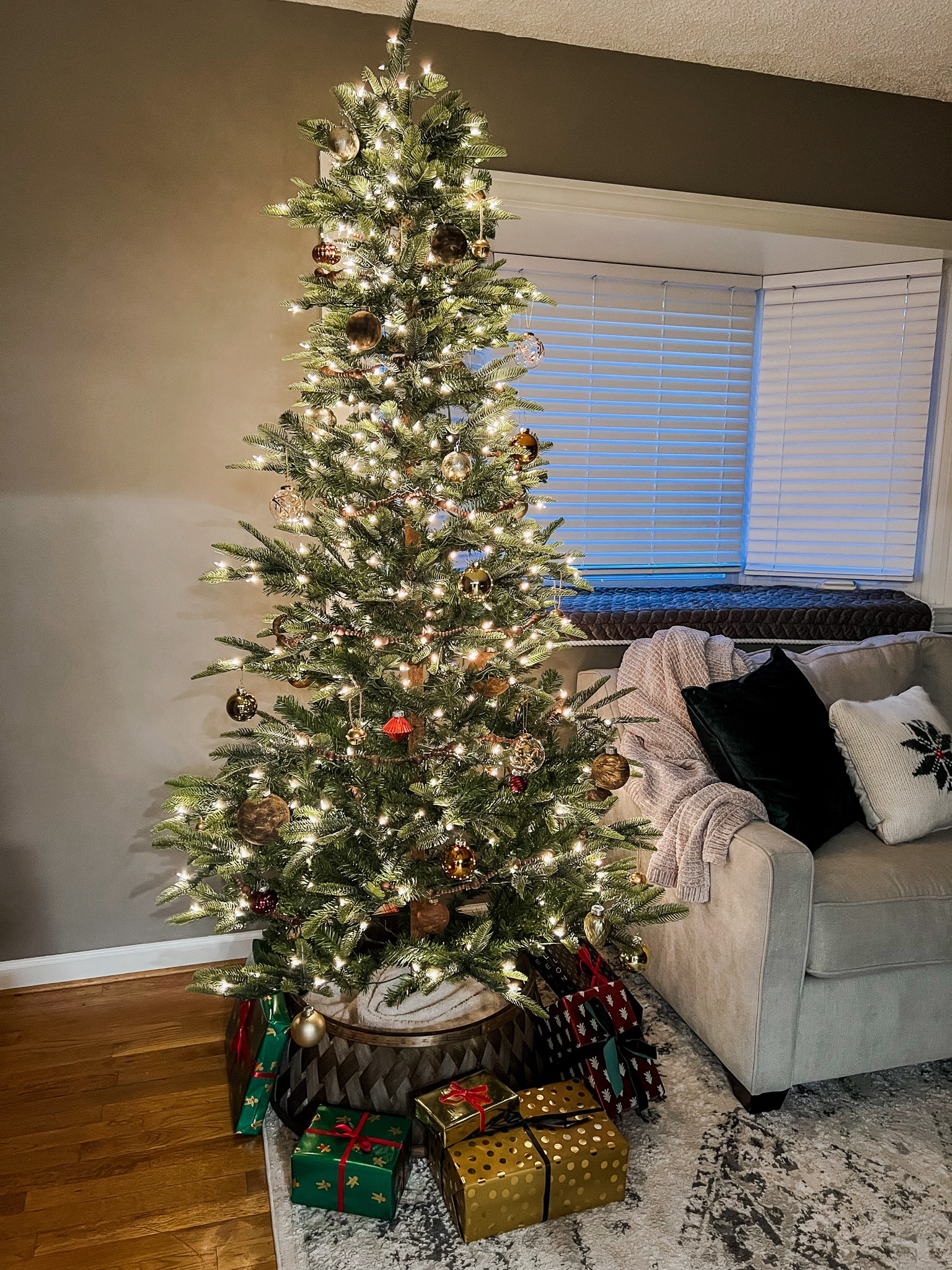 My realistic slim Christmas tree!

 Natural christmas tree, realism tree, slim tree, sparse Christmas tree, tree collar, neutral decor 

#LTKHoliday #LTKhome #LTKSeasonal