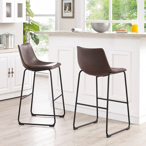 Carson Carrington Kabelvag 29-inch Faux Leather Bar Stool - 18 x 22 x 40h | Bed Bath & Beyond