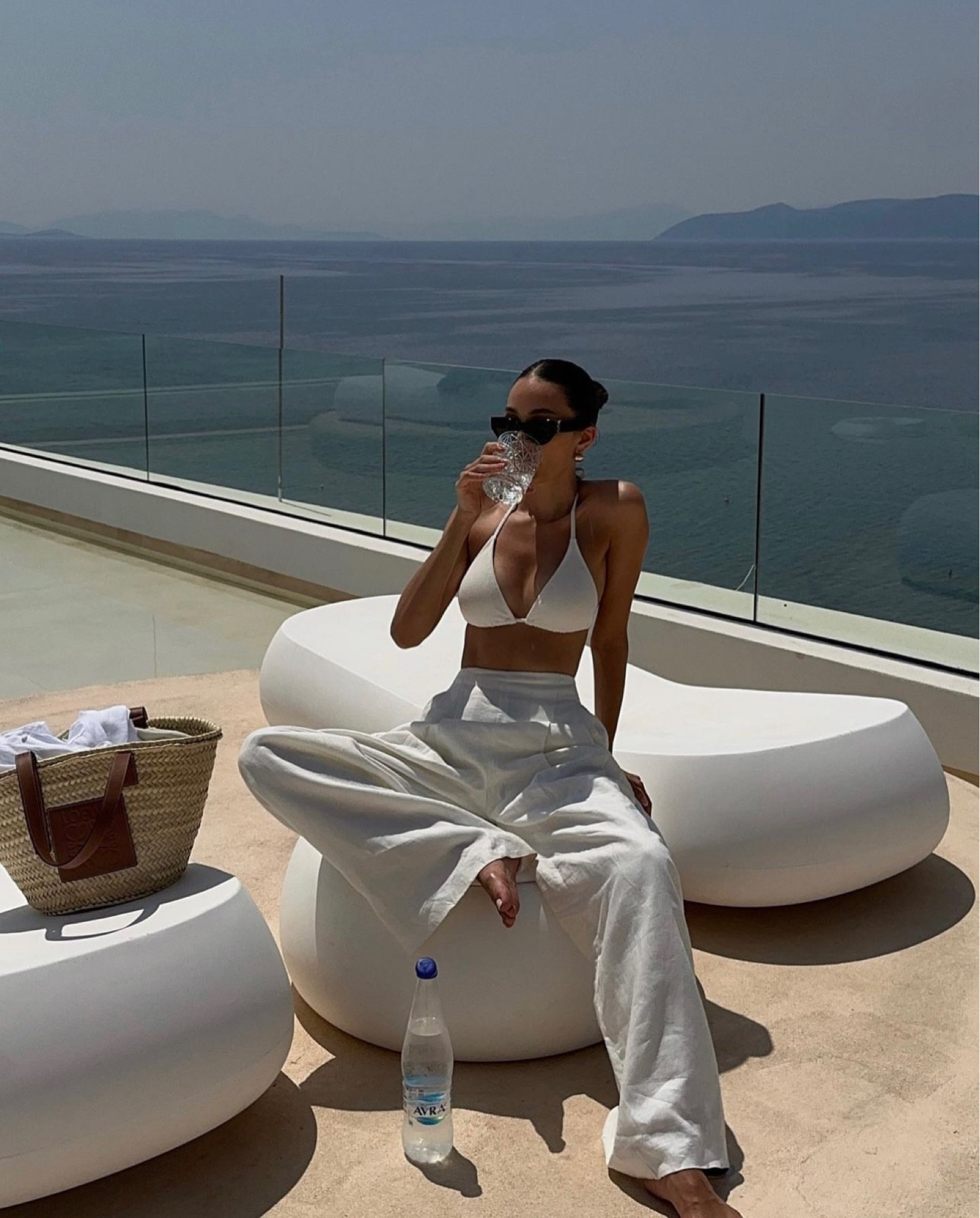 All white summer outfit 🤍 summer style, beach trousers, white bikini, swimwear, holiday inspo, vacation outfit, beach club outfit, pool day 

#LTKeurope #LTKtravel #LTKswim