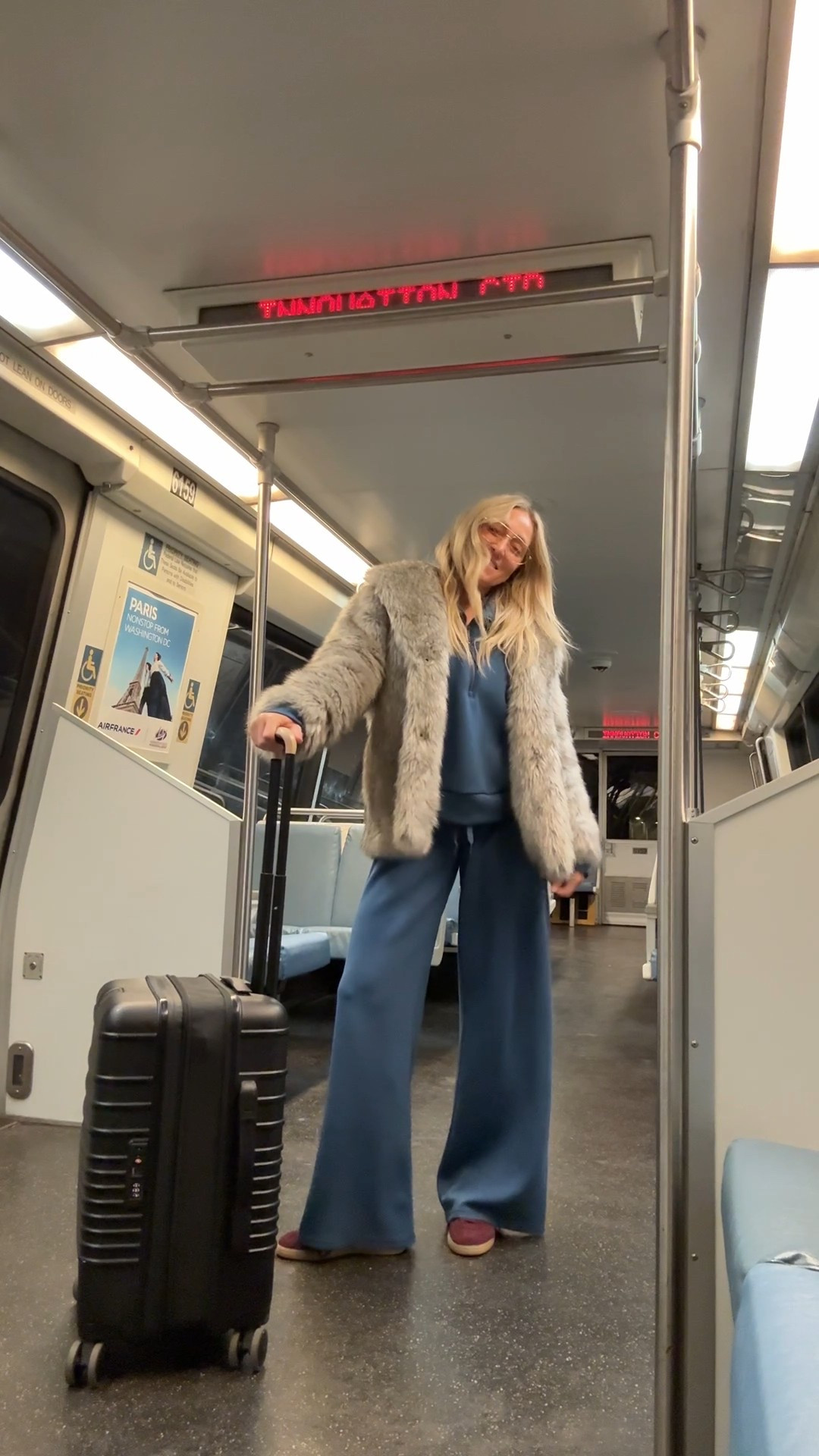 Entire outfit on sale! Spanx on sale for cyber week- small tall pants and small top!  My faux fur is on sale too! And beis luggage 30%. Off!!

#LTKSaleAlert #LTKHoliday #LTKCyberWeek
