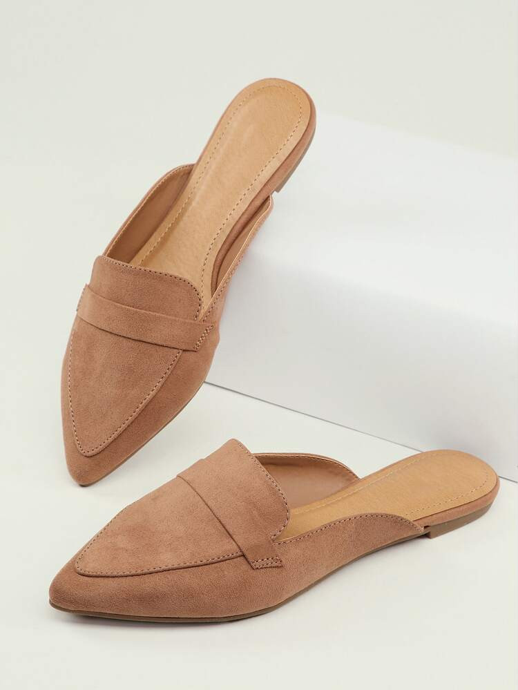 Pointed Toe Flat Loafer Mules | SHEIN