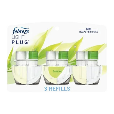 Febreze Plug In Air Freshener, Odor-Fighting Scented Oil Refill, Light Bamboo, 3 Refills | Walmart (US)