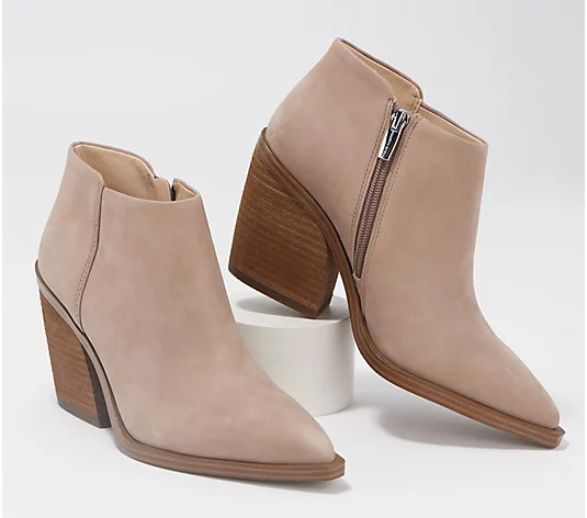 Vince Camuto Leather or Suede Western Booties - Geeanne | QVC