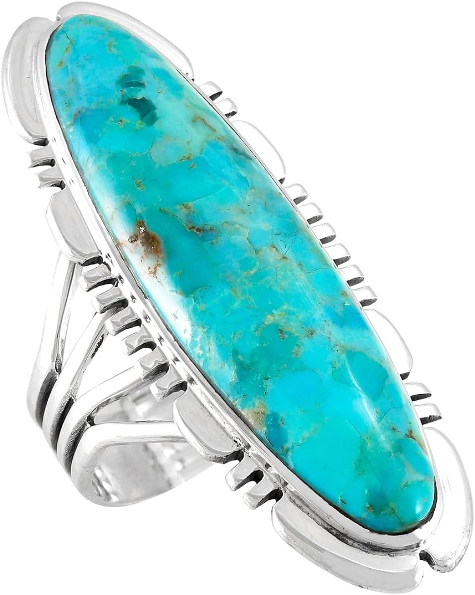Sterling Silver Ring with Genuine Turquoise & Gemstones (SELECT color) | Amazon (US)