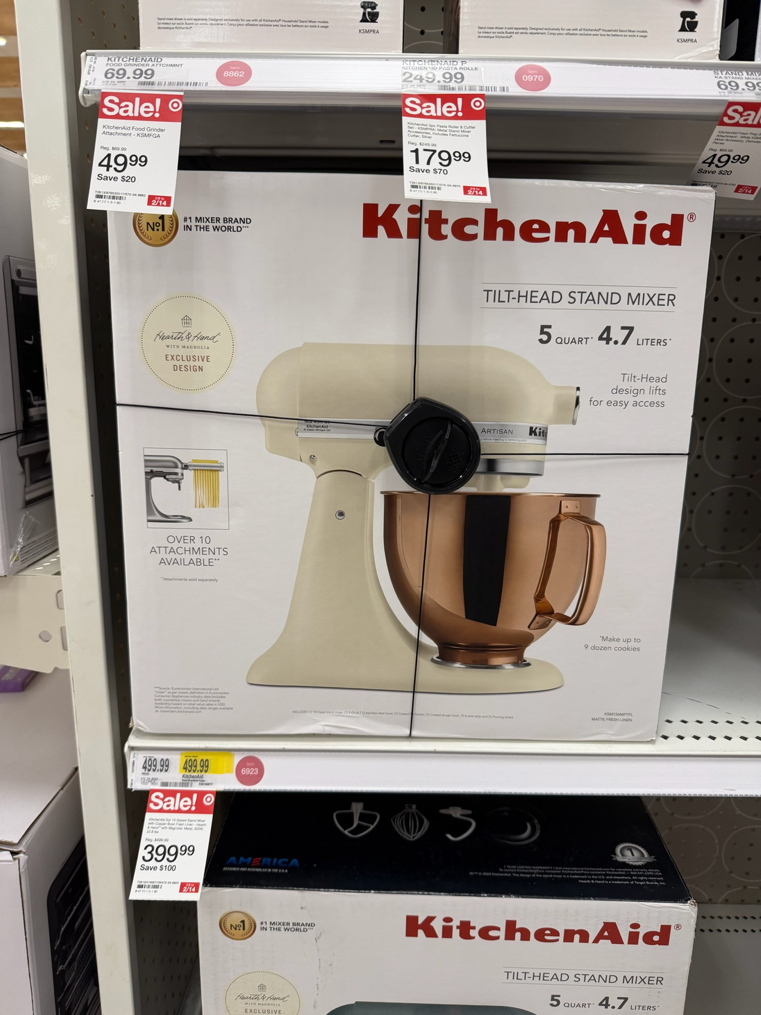 This KitchenAid 5qt 10-speed stand mixer from the Hearth & Hand with Magnolia collection is a dream for any home baker. I am obsessed with the fresh linen finish and that stunning copper bowl—it is truly a statement piece for your counter. With 10 speeds and a 5qt capacity, it is as functional as it is beautiful for everything from light meringues to heavy bread doughs. It is the ultimate kitchen investment that you will cherish for years. 
accolade crew neck pullover, chocolate brown outfit, date night outfits, dark wash denim, silver hardware, analog hobbies, valentines outfit women, knits and shawls, valentines day outfit women, vacation outfits beach, kitchenaid, hearth and hand, stand mixer, copper bowl, kitchen essentials, baking favorites, aesthetic kitchen, target finds, home decor, luxury kitchen 

 #LTKValentine #LTKfoodie #LTKHome