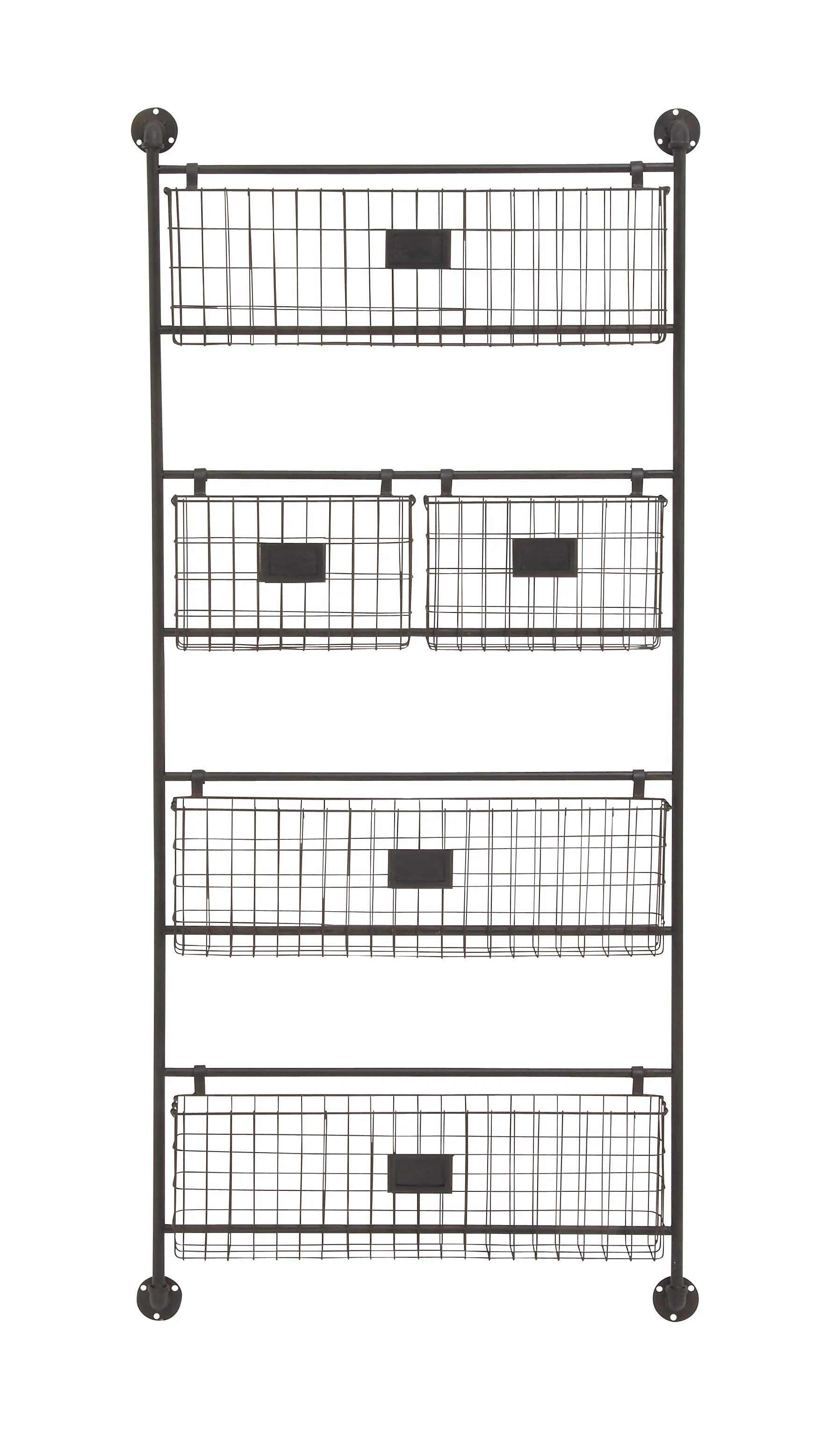 DecMode Industrial Metal Magazine Rack, 24"W, 61"H Black, 1 - Piece | Walmart (US)