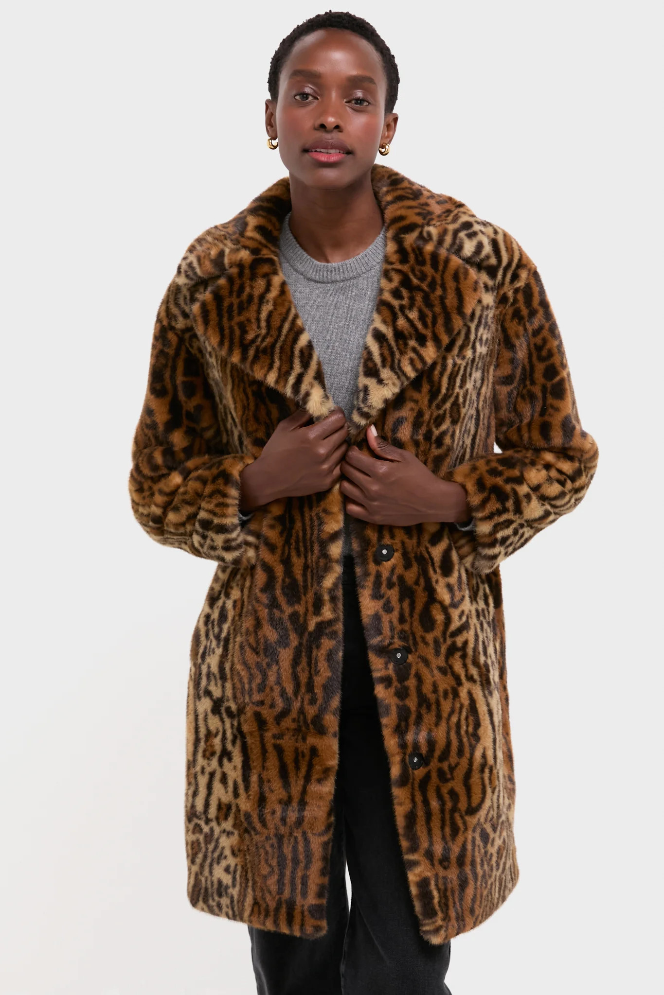 Leopard Print Faux Fur Camille Cocoon Coat | Tuckernuck (US)