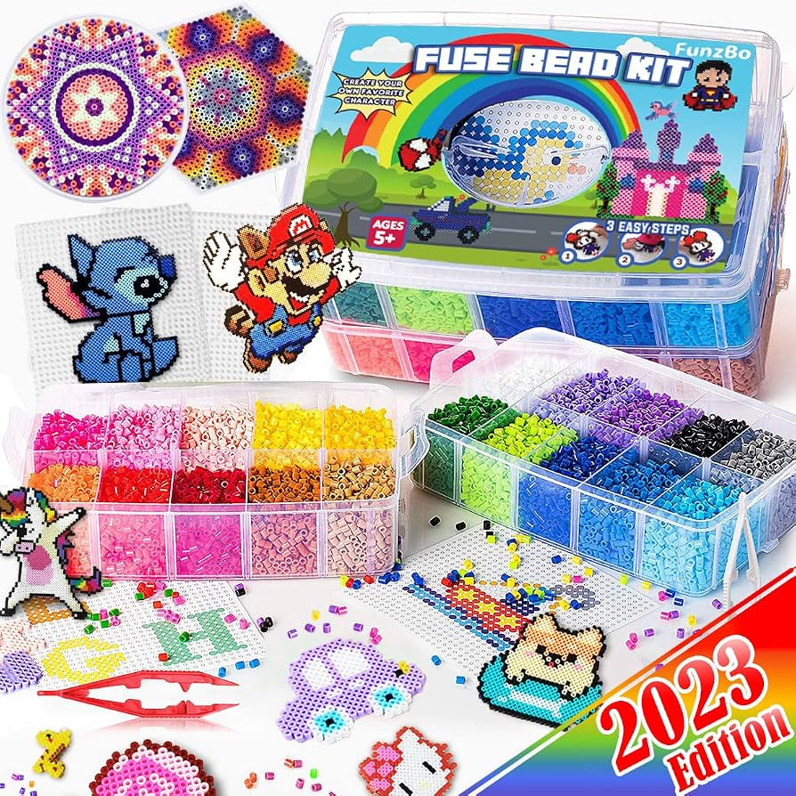 FUNZBO 23000 5mm Fuse Beads Kit - 22 Colors | 106 Patterns, Toys, Christmas Gifts for Kids, Boys,... | Amazon (US)