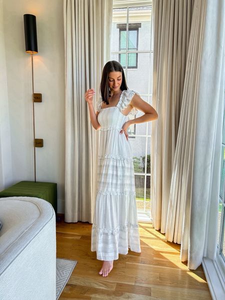 Resort wear maxi dress! Would be perfect for family photos on the beach too due to being neutral. Wearing a Xz/S. Linked to two retailers for size availability - this is selling out fast. 

#LTKTravel #LTKStyleTip