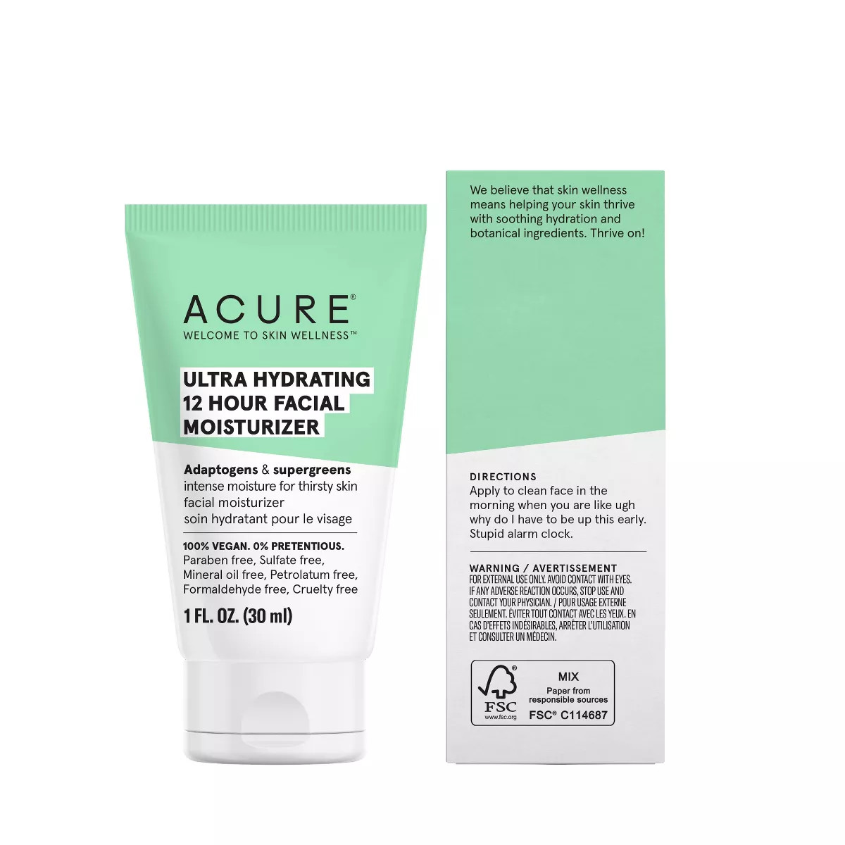 Acure Ultra Hydrating 12 Hour Moisturizer - 1 fl oz | Target