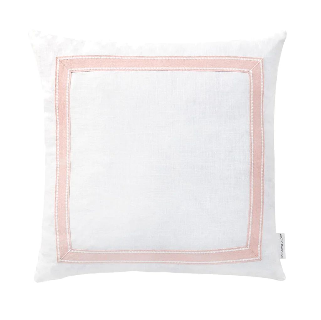 Blush Ribbon Trim Pillow | Caitlin Wilson Design