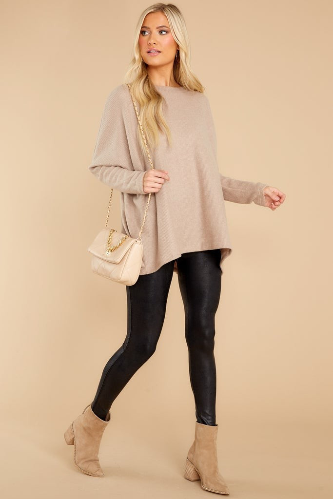 Walk On By Taupe Top | Red Dress 