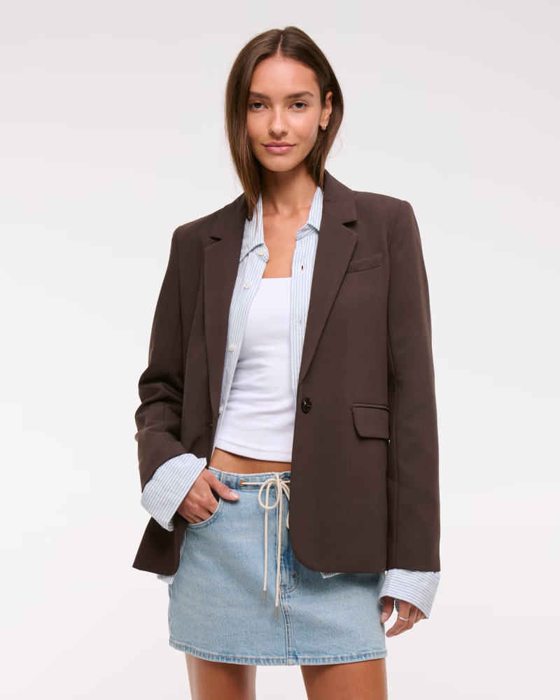 Women's Classic Suiting Blazer | Women's New Arrivals | Abercrombie.com | Abercrombie & Fitch (US)