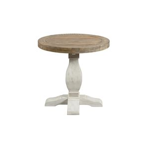 Martin Svensson Home Napa Solid Wood Round End Table White Stain and Natural | Cymax