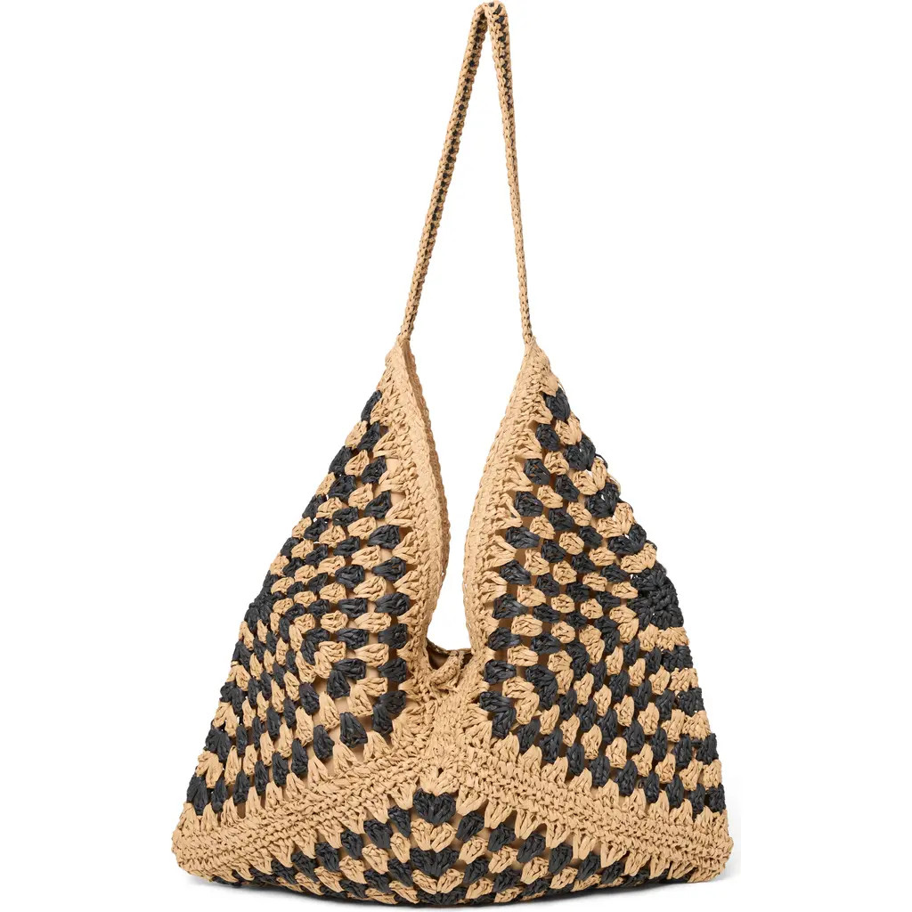 LSPACE Coastline Crochet Beach Bag in Natural/Black at Nordstrom | Nordstrom