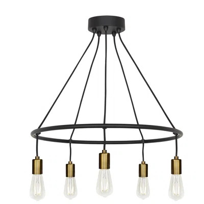 Tae 5-Light Candle Style Wagon Wheel Chandelier Bulb Type: LED | Wayfair North America