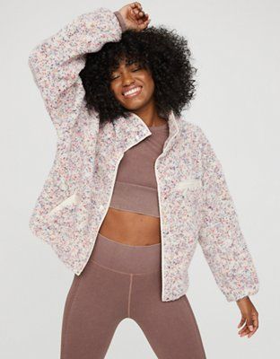 OFFLINE By Aerie Sherpa Speckled Jacket | American Eagle Outfitters (US & CA)