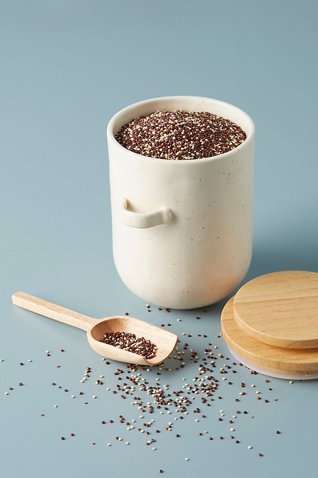 Pomme Upcycled Ceramic Pantry Canister and Spoon | Anthropologie (UK)