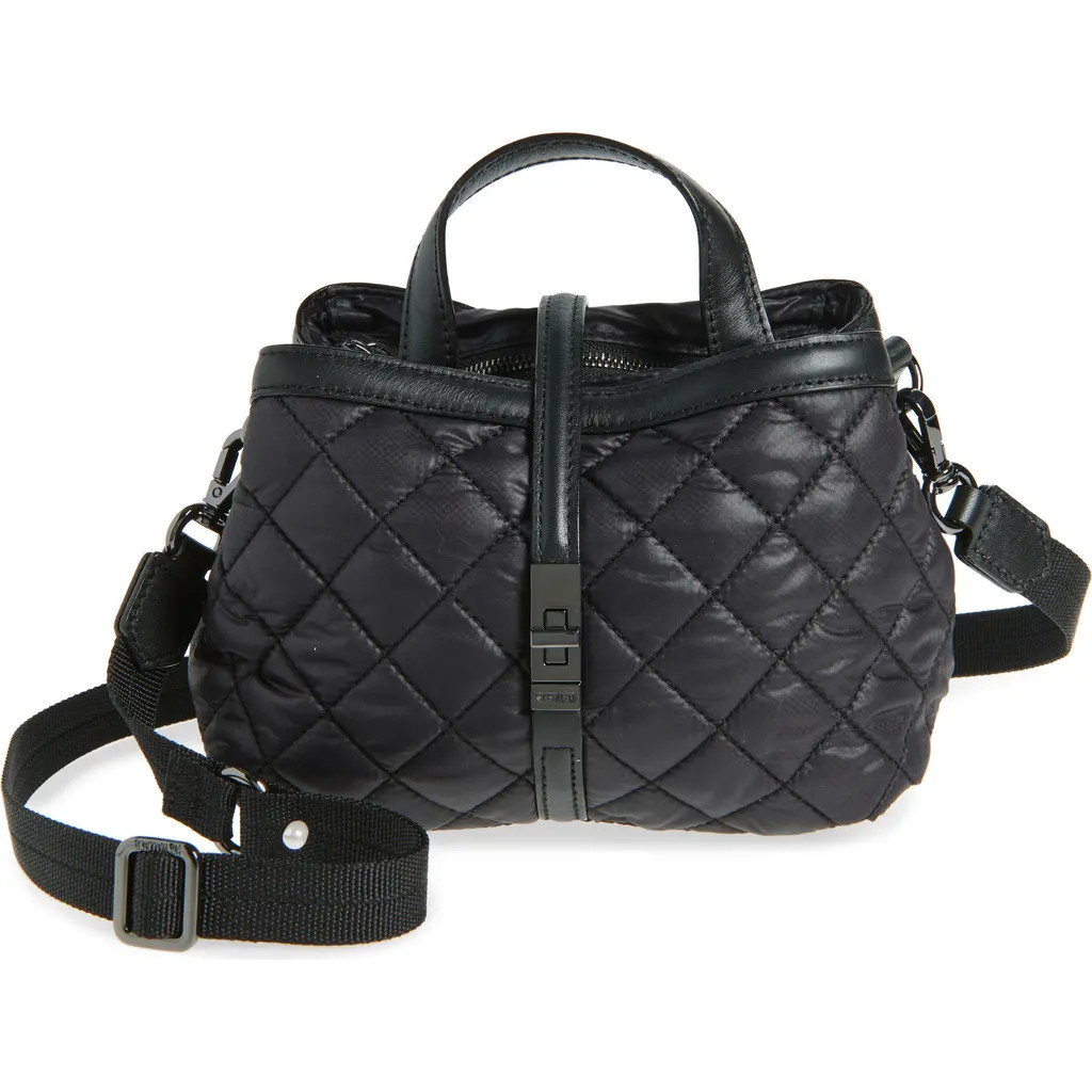 MZ Wallace Mini Astor Diamond Quilted Top Handle Bag in Black at Nordstrom | Nordstrom