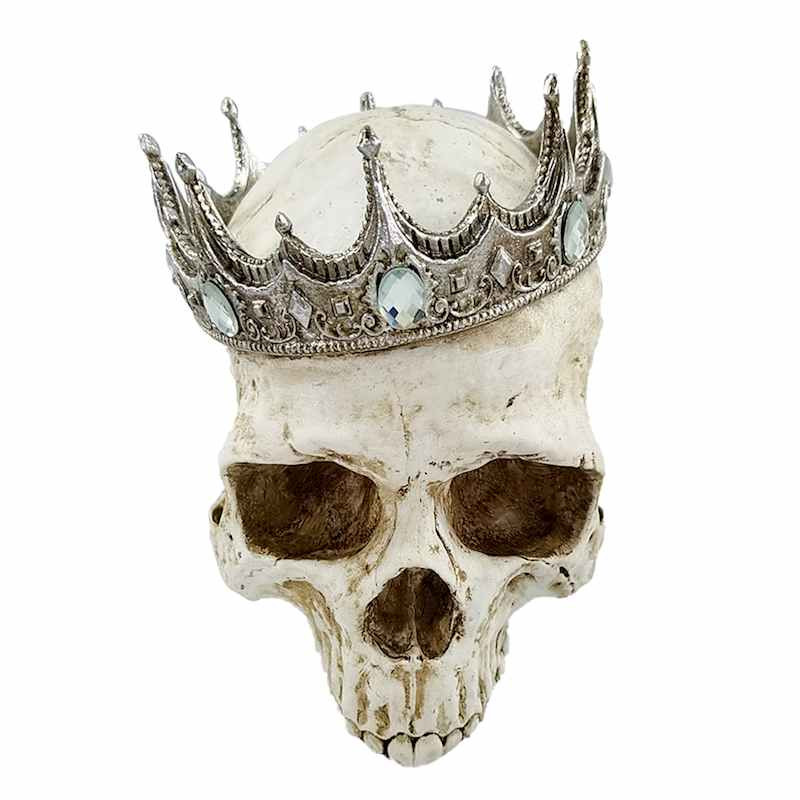 Skull with Silver Crown, 7.7" | At Home