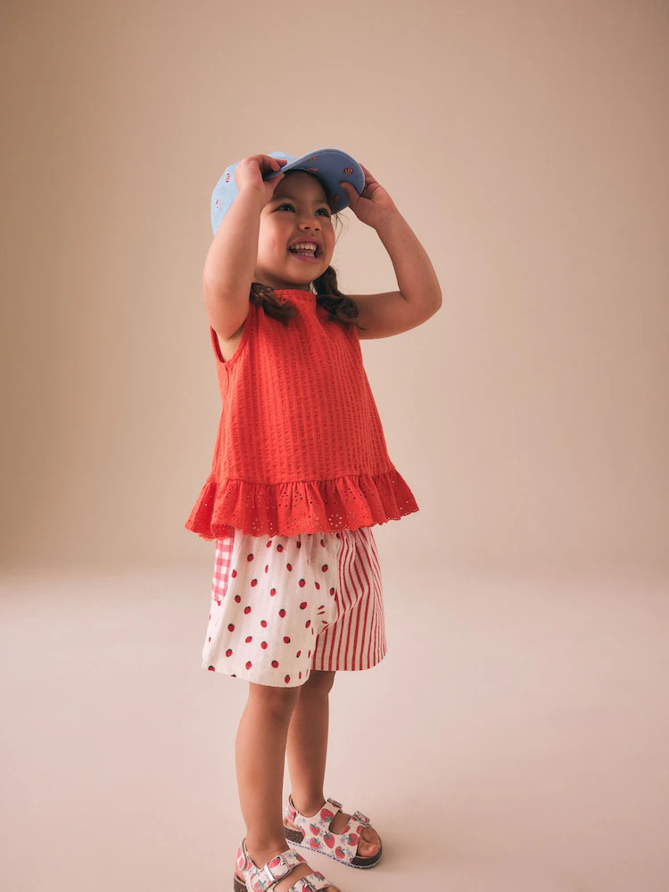 Ecru/Red Stripe Strawberry Shorts (3mths-7yrs) | Next US