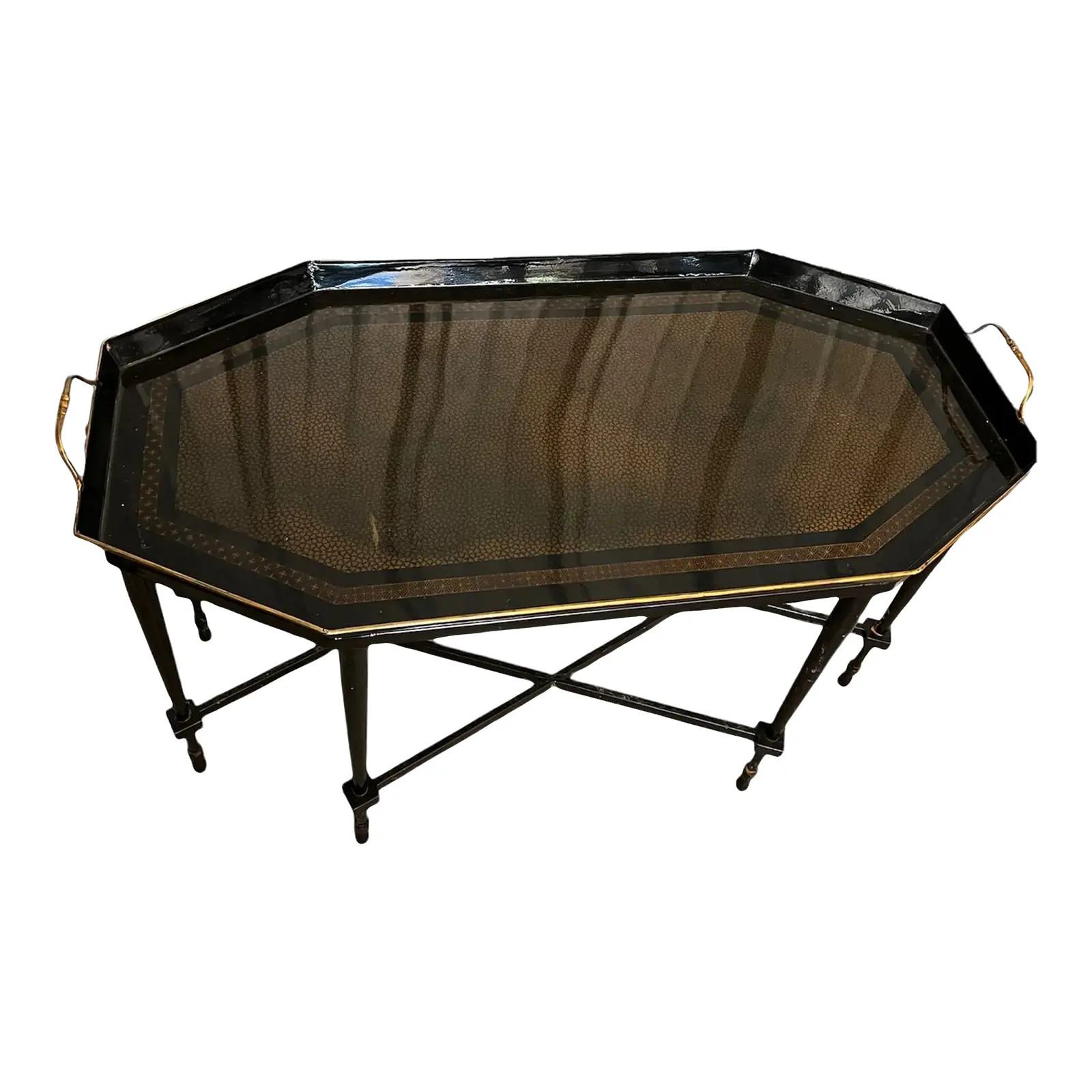 1960s Tole iItalian Tray Top Cocktail Table | Chairish