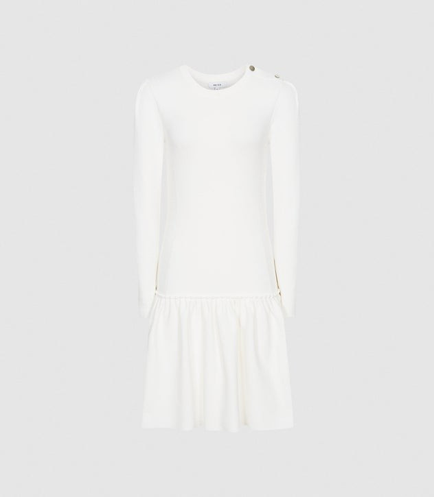 KNITTED RUFFLE HEM DRESS | Reiss (Global - Non UK)