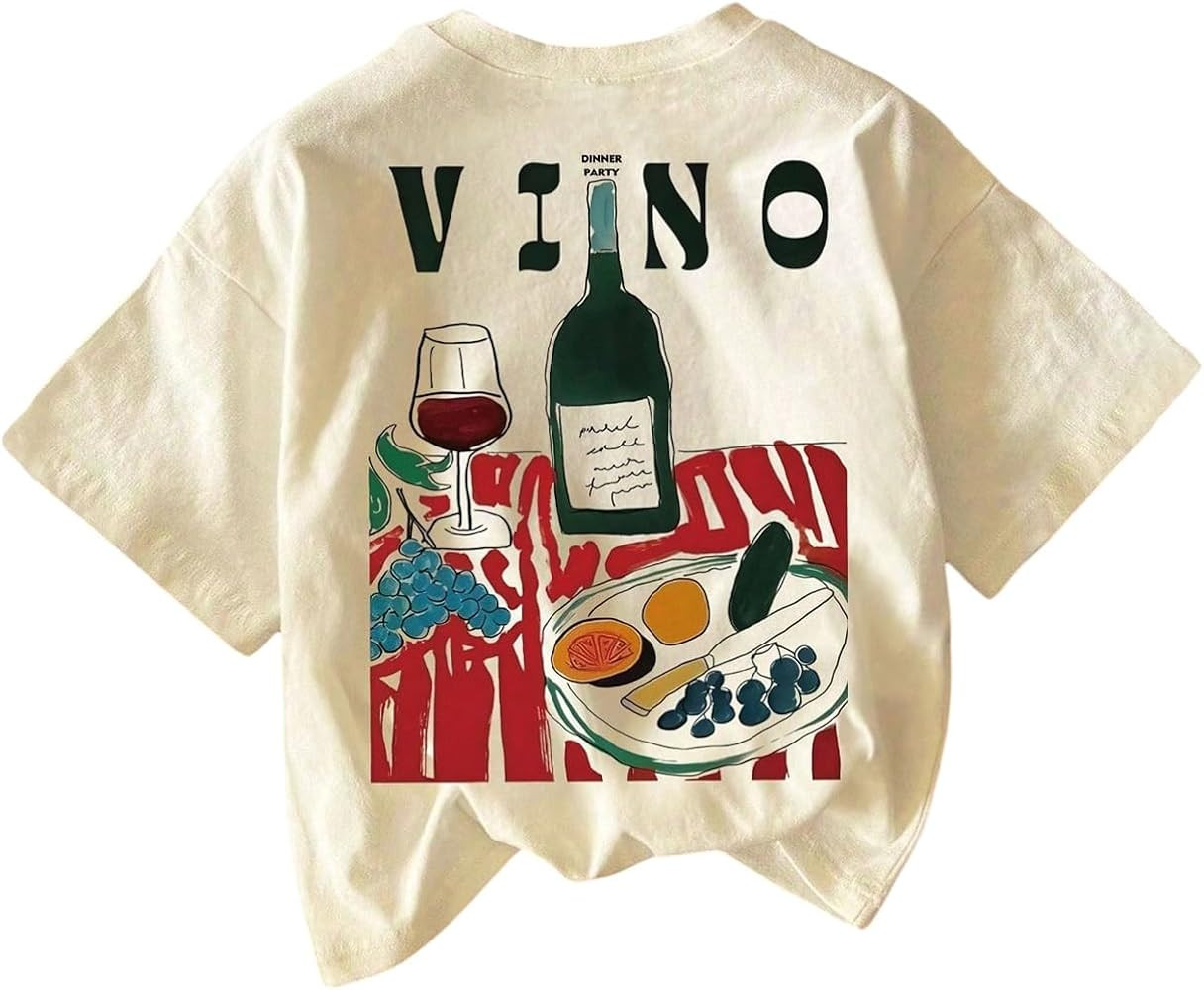 SweatyRocks Women's Graphic Tees Casual Short Sleeve Crewneck Summer Funny T Shirts | Amazon (US)