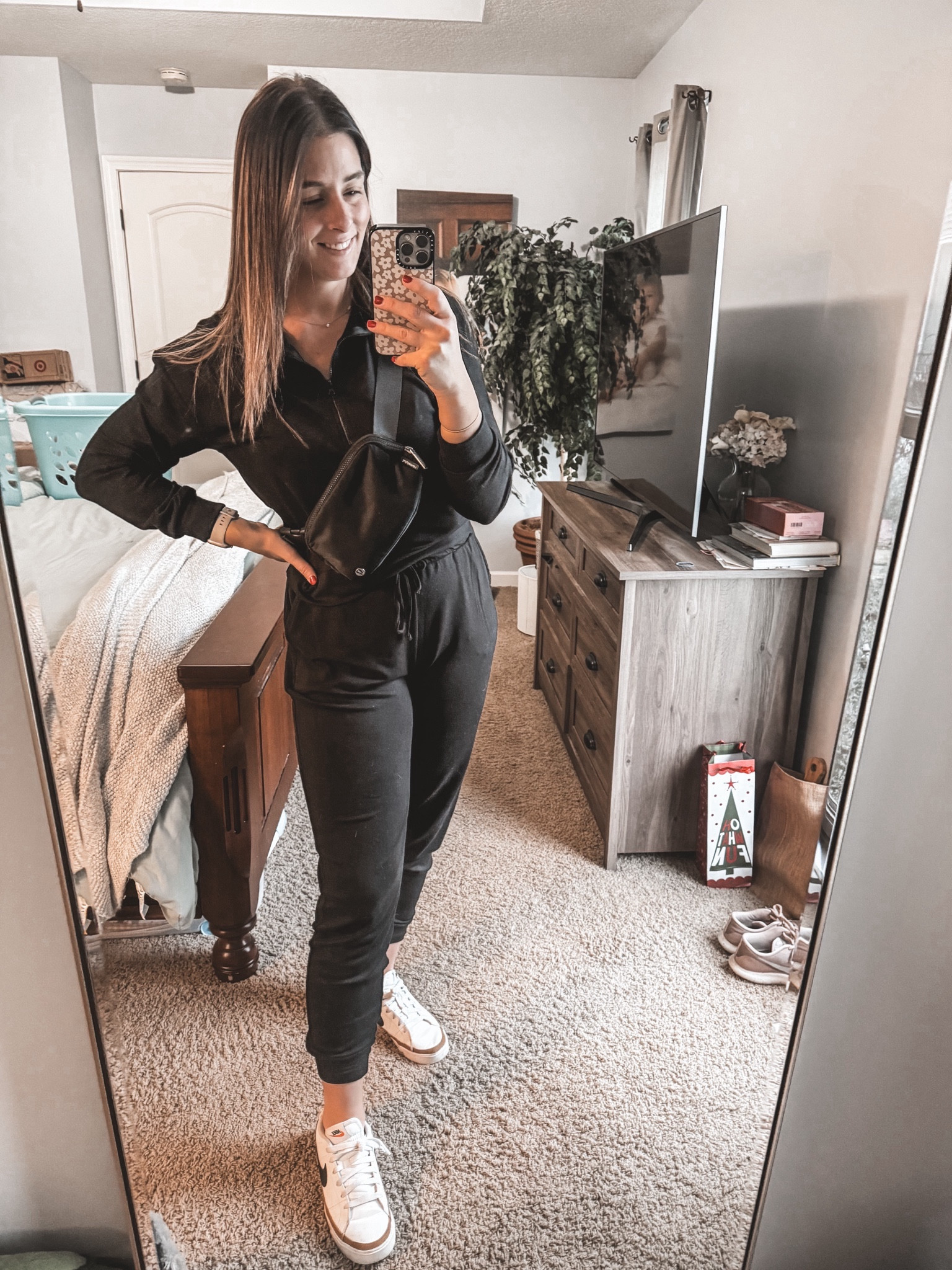 $12 lounge set 
I’m wearing by size medium! Definitely forgiving. I could have sized up to a large too. Some sizes left in black but more in blue and pink. 

#LTKfindsunder50 #LTKshoecrush #LTKstyletip