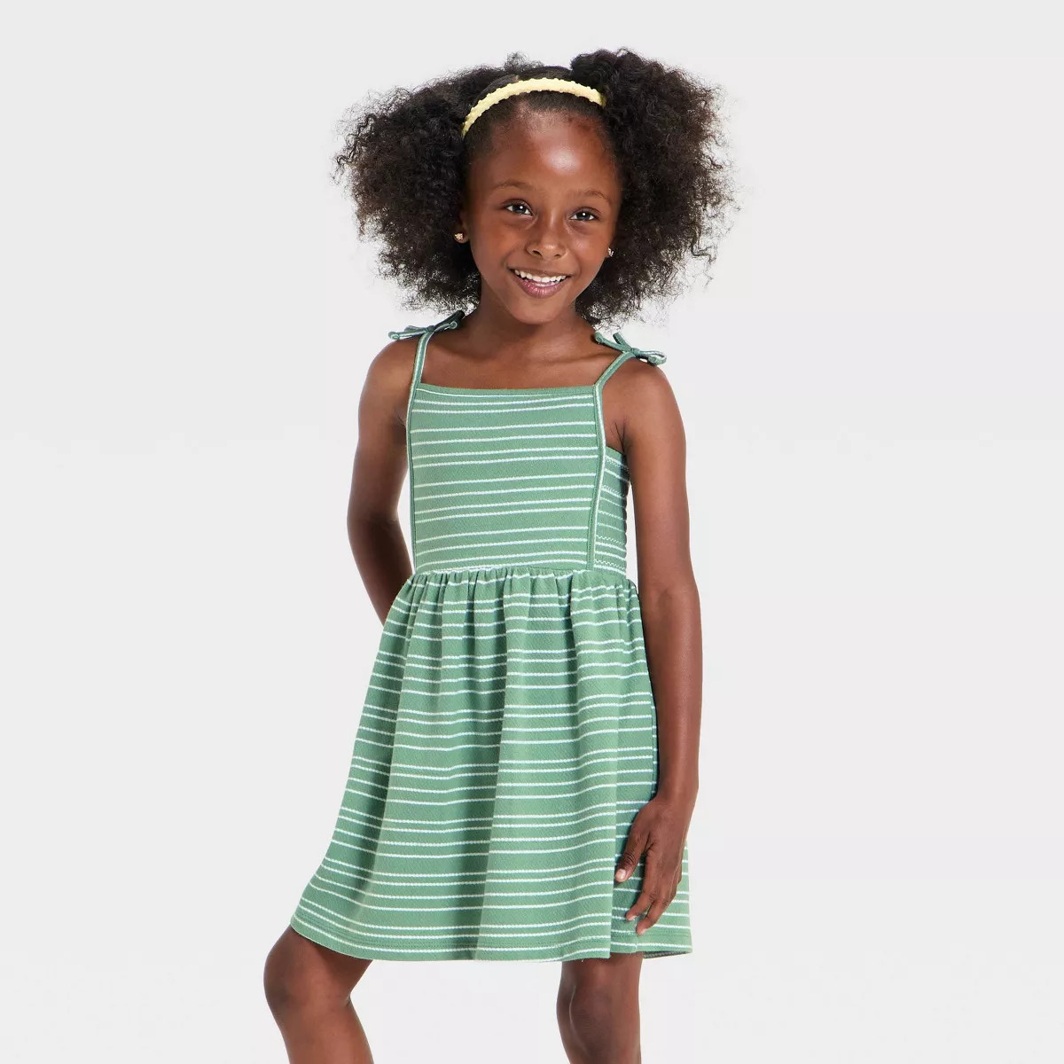 Toddler Girls' Striped Knit Dress - Cat & Jack™ Green 18M | Target