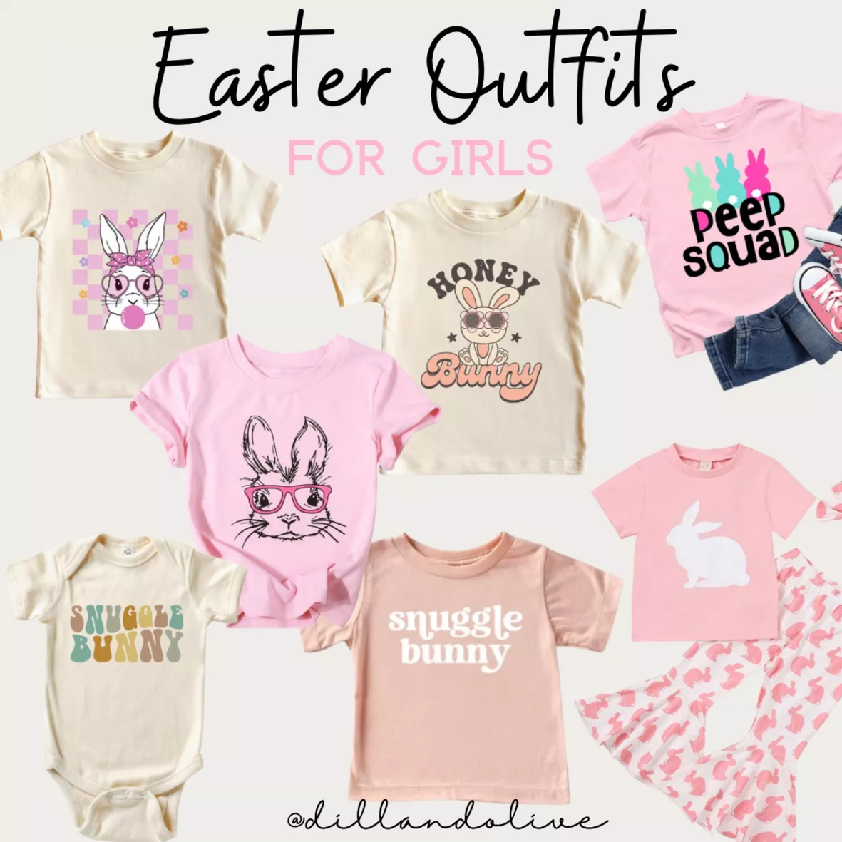Baby Girls Easter Long Sleeve Bunny Tutu Bodysuit Dress