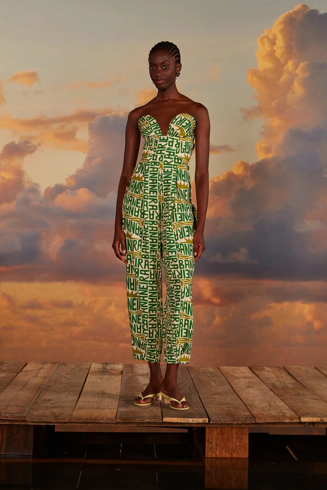 Off-White Banana Typography Strapless Jumpsuit | FarmRio (US)