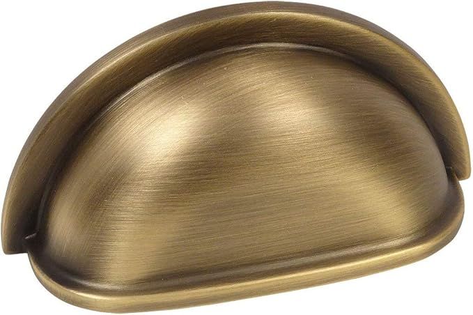 Cosmas 10 Pack 4310BAB Brushed Antique Brass Cabinet Hardware Bin Cup Drawer Handle Pull - 3" Inc... | Amazon (US)