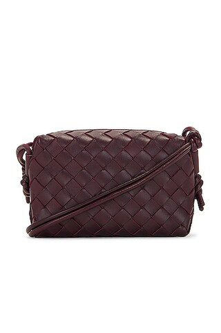 Bottega Veneta Mini Loop Bag in Grape & Gold | FWRD | FWRD 