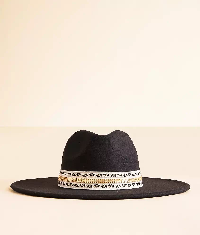 Metallic Banded Panama Hat | Buckle