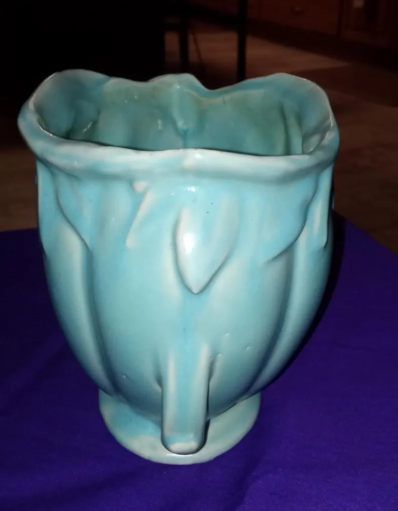 Early 1940's, Nelson Mccoy Mark, Lily Vase, Tourquoise - Etsy | Etsy (US)