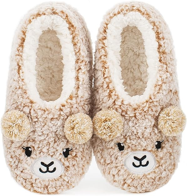 Cute Animal House Slippers, Warm Fuzzy Slipper Socks with Grippers Non Slip, Cozy Funny Gifts | Amazon (US)