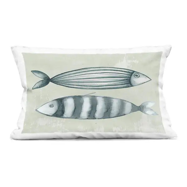 Stupell Stick Fish in Neutrals Decorative Printed Throw Pillow Design by Eli Jones | Bed Bath & Beyond