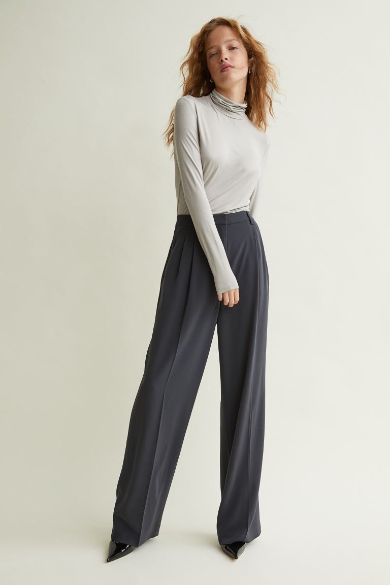 Wide-leg Creased Pants | H&M (US + CA)